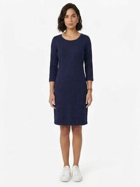 Peruvian Connection Navy Blue Pima Cotton Dress